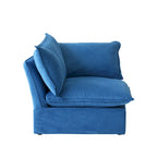 Divano componibile a U in velluto verde/arancio/blu/rosso con 2 pouf, 3 posti