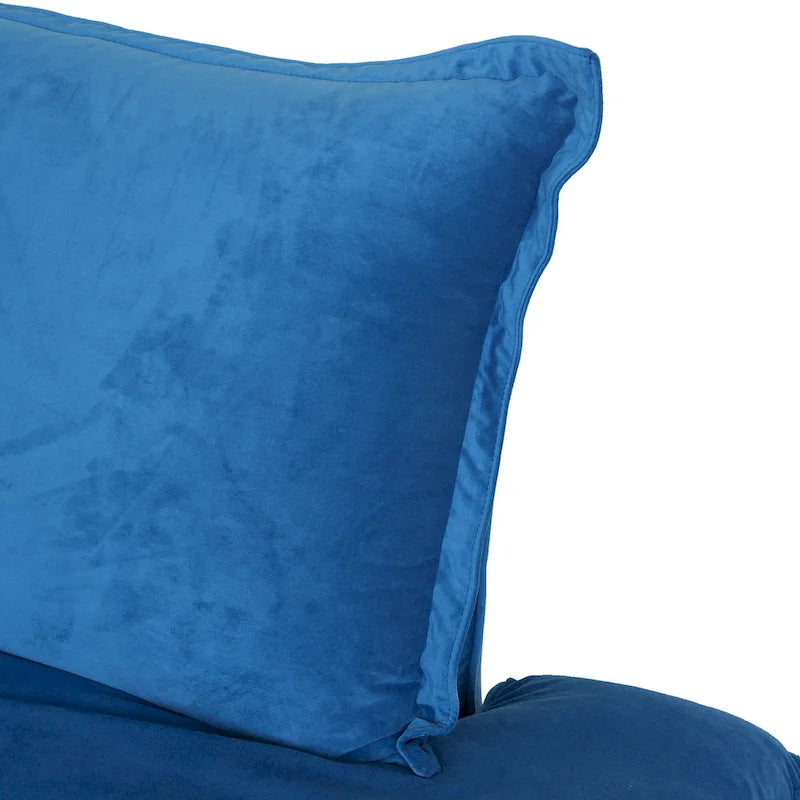 Divano componibile a U in velluto verde/arancio/blu/rosso con 2 pouf, 3 posti