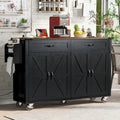 Carrello da cucina su ruote Black / White Farmhouse con anta a ribalta, uso individuale