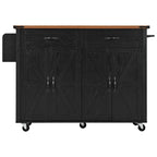 Carrello da cucina su ruote Black / White Farmhouse con anta a ribalta, uso individuale