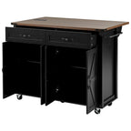 Carrello da cucina su ruote Black / White Farmhouse con anta a ribalta, uso individuale