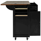Carrello da cucina su ruote Black / White Farmhouse con anta a ribalta, uso individuale