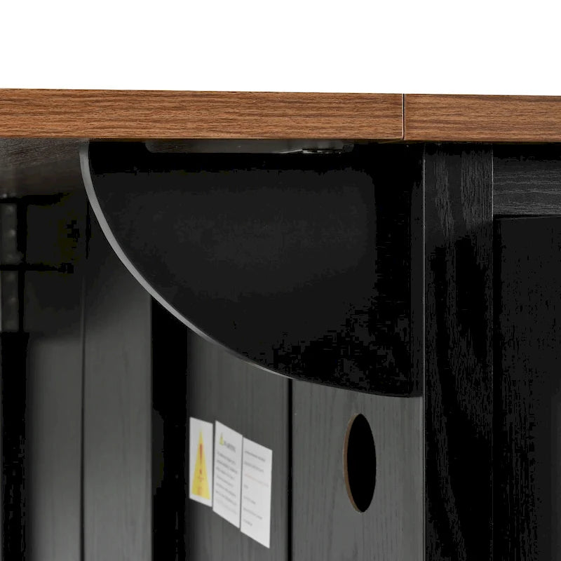 Carrello da cucina su ruote Black / White Farmhouse con anta a ribalta, uso individuale