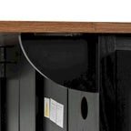Carrello da cucina su ruote Black / White Farmhouse con anta a ribalta, uso individuale