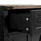 Carrello da cucina su ruote Black / White Farmhouse con anta a ribalta, uso individuale