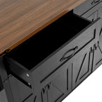 Carrello da cucina su ruote Black / White Farmhouse con anta a ribalta, uso individuale