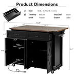 Carrello da cucina su ruote Black / White Farmhouse con anta a ribalta, uso individuale