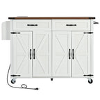 Carrello da cucina su ruote Black / White Farmhouse con anta a ribalta, uso individuale