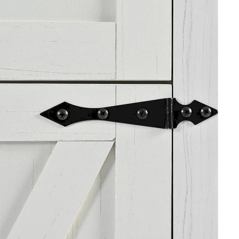 Carrello da cucina su ruote Black / White Farmhouse con anta a ribalta, uso individuale