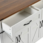 Carrello da cucina su ruote Black / White Farmhouse con anta a ribalta, uso individuale