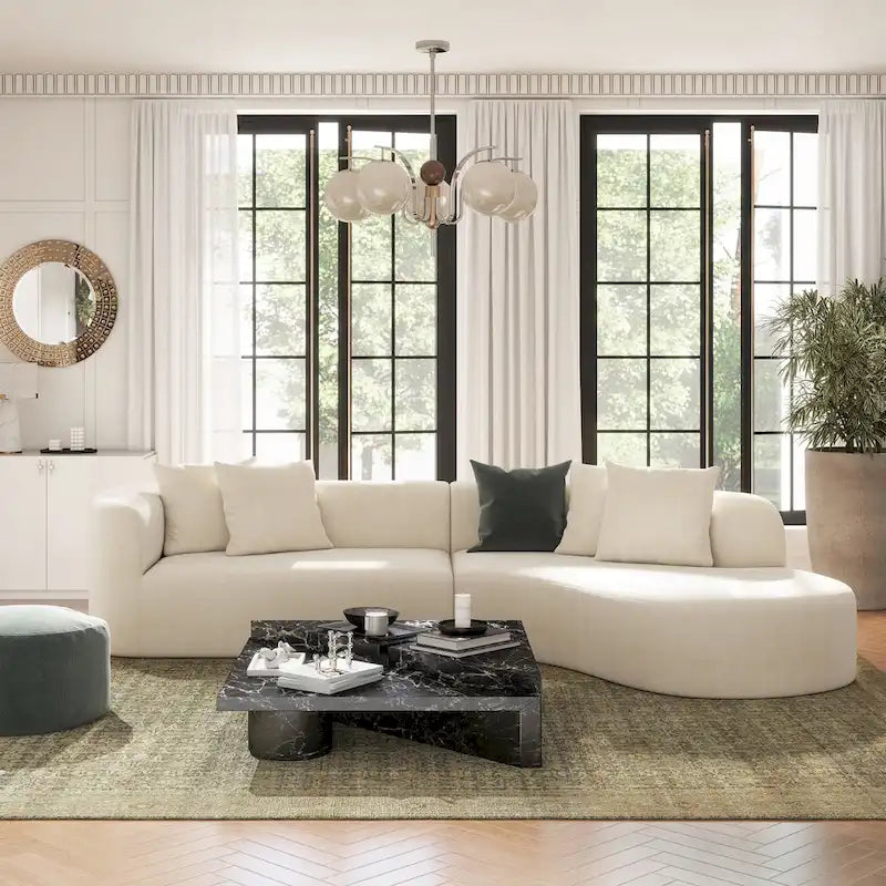 Mallory 134.5  Sofa-in-a-Box RAF Curved Sectional Sofa