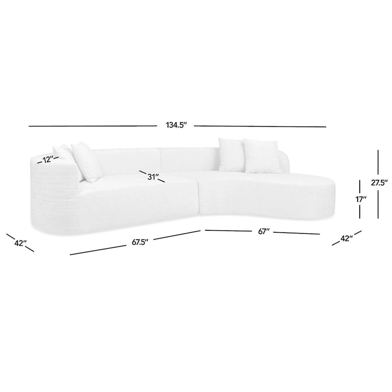 Divano componibile a curva Light Beige con chaise longue, 4-5 posti a sedere