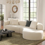 Divano componibile a curva Light Beige con chaise longue, 4-5 posti a sedere