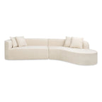 Divano componibile a curva Light Beige con chaise longue, 4-5 posti a sedere