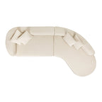 Divano componibile a curva Light Beige con chaise longue, 4-5 posti a sedere