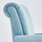 Poltrona imbottita in poliestere verde/beige/grigio con borchie decorative, set da 2 pezzi