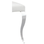 Sedia da pranzo con schienale a scudo in similpelle bianca, gambe cromate, set da 2